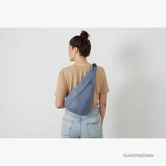 Leather Convertible Sling Backpack, Daypack with Multiple Pockets